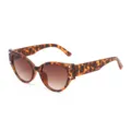 Modieuze vintage cat eye zonnebril voor dames, retro luipaardprint bruine glazen. - Schildpad Frame Gradiënt Thee Lens