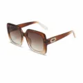 Koreanische Mode große Fassung Farbverlauf braune Sonnenbrille UV400 Sonnenschutz Variante - Verlaufstee - Doppeltee M434