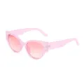 Pink translucent cat eye sunglasses with gradient lenses and stylish studs for women variant. - Transparent Purple Frame Pink Lens