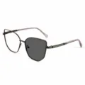 Black photochromic blue light blocking glasses for women, large frame chic eyewear. - Black Photochromic Lens