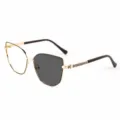Women fashion gradient photochromic anti blue light metal frame polygon optical glasses - Black Gold Photochromic Lens