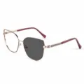 Stylish metal frame color-changing glasses for women, large frame anti-blue light sunglasses. - Purple Photochromic