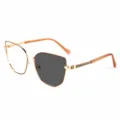Women fashion photochromic blue light blocking glasses large frame metal optical eyewear - Brown Photochromic