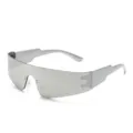 Occhiali da sole sportivi a maschera futurista con lenti a specchio argento per ciclismo. - Occhiali da sole con montatura argento BQ8022