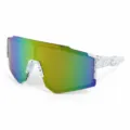 Occhiali da sole ciclismo bambini lenti colorate sport esterno antivento telaio verde - CS3319 Verde con lenti a specchio gialle