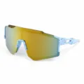Occhiali da sole da ciclismo per bambini, montatura blu maculata con lenti gialle a specchio. - CS3319 Montatura blu con lenti a specchio gialle