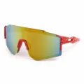 Occhiali da Sole Ciclismo Bambini Montatura Rossa Lenti Colorate Sport Outdoor Nuovi - CS3319 Montatura rossa e lenti a specchio gialle