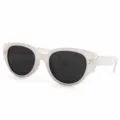 Modieuze retro cat-eye zonnebril voor dames en heren, stijlvol trendy wit montuur. - TR5060 Gebroken wit montuur grijze glazen