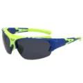 Gafas de sol deportivas para hombre ciclismo proteccion UV montana y gafas antiviento. - XSY5316 Montura azul-verde con lentes grises