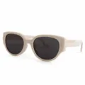Chic lunettes de soleil cat-eye retro pour femmes et hommes avec protection solaire. - TR5060 monture blanc cassé verres gris