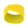 Bandeau torsadé jaune pour femme, serre-tête élastique large vue détaillée, confortable. - Jaune
