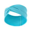 Türkisblaues Twist-Stirnband Detail, weiches Stoff Haaraccessoire für Alltag und Freizeit. - Himmelblau