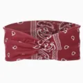 Red paisley twist headband for women elastic workout hairband stylish casual wide hair hoop - Burgundy