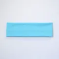 Light blue wide solid color sports yoga headband, soft stretchy sweat-absorbing hair band detail. - Sky Blue