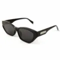 Zwarte cat eye gepolariseerde zonnebril voor dames mode vintage retro zonnebril - CYTR5075 glanzend zwart montuur met grijze glazen