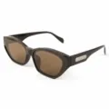Retro gepolariseerde kattenoog zonnebril voor dames en heren, zwart montuur bruine lenzen UV400. - CYTR5075 zwart montuur met bruine glazen