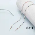 Modieuze kleurrijke parel strass bril ketting, gouden metaal anti-slip brilkoord. - 8211