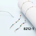 Minimalist gold-plated colorful beaded glasses chain variant option for daily wear. - 8212-1