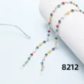 Colorful beaded glasses chain fashion anti-slip metal chain retainer for women and men - Colorful Bead Style