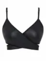 Black sexy wrap bralette wireless corset top for women apparel detail view fashion - XS / Black