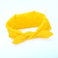 Felgeel stoffen strik hoofdband voor dames en meisjes, zacht haaraccessoire mode haarhoepel. - Geel
