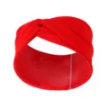 Détail de bandeau torsadé rouge, accessoire de cheveux en tissu doux pour femmes. - Rouge
