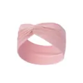 Fascia per capelli a coste nodata elastica yoga sport accessorio largo donna elegante - Rosa