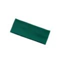 Close-up detail shot of a solid color ribbed knitted sports headband in deep green color. - Green