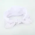 Witte stoffen strik haarband schattige konijnenoren haarring zacht haaraccessoire voor vrouwen - Wit