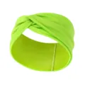 Neongrünes Twist Stirnband Detail, breites elastisches Haarband für Alltag und Sport-Styling. - Dunkelgrün