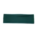 Dark green solid color wide sports headband detail, stretchy yoga sweatband fabric close-up. - Green