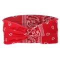 Rode paisley print gedraaide haarband elastische brede mode zweetband voor dames. - Rood
