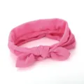 Pink fabric hairband detail showing the soft bow knot texture, ideal for daily cute styling. - Deep Pink