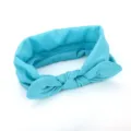 Blue fabric bow headband for women and girls, cute rabbit ear hair band for daily styling detail. - Sky Blue