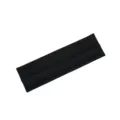 Gedetailleerd overzicht van de zwarte elastische yoga hoofdband, absorberende sport haaraccessoire. - Zwart