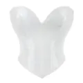 White faux leather corset top sexy sweetheart neckline bustier shapewear for women - XS / Tops / White