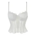 White lace padded corset bustier with double straps for women shaping top main view - S / White