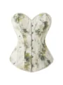 Floral print boned corset top, stylish women waist cincher and bustier for shaping. - XS / Light Green