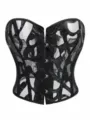 Black mesh vintage corset bustier women gothic boned waist trainer shapewear top - XS / Black