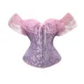 Vintage lila spitze korsett top off shoulder gothic bustier steampunk taillenkorsett style - XS / Oberteile / Seeblau