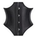 Schwarze Unterbrust Korsett Taillengürtel Mieder für Damen, elegantes Design mit Frontschließe. - 3XL / Satin Schwarz