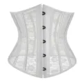 Corsé de encaje blanco para mujer, cinturón moldeador reductor corto y transpirable - XS / Blanco