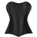 Schwarzes trägerloses Korsett Top aus Kunstleder für Damen, sexy Bustier Shapewear. - 2XL / Schwarz