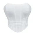 White mesh strapless corset top, breathable bustier shapewear for women casual clothing. - XS / White