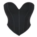 Schwarzes trägerloses Korsett Top für Damen, sexy herzförmige Bustier Corsage Clubwear. - XS / Oberteile / Schwarz