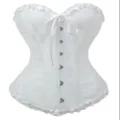 Weißes Korsett Oberteil mit Frontverschluss und Rüschen für stilvolle Damen Outfits. - XS / Weiß