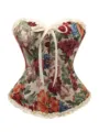 Vintage floral tapestry corset for women, Victorian lace-up shaping waist trainer top. - XS / Multicolor