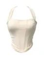 Beige mesh breathable halter corset top, stylish strapless women shapewear for daily wear. - XS / Tops / Beige