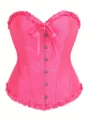 Heißes pinkes Korsett Top mit Blumenmuster für Damen, sexy Bustier Taillenkorsage Korsage neu. - Tiefes Merlot