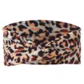Luipaardprint gedraaide haarband voor dames, stijlvolle elastische yogahaarband, accessoire. - Geel